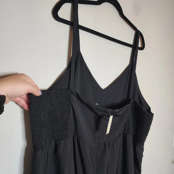 NWT Madewell Black Smocked Thistle Cami Jumpsuit in Plus Size 24. Pockets - Picture 7 of 15